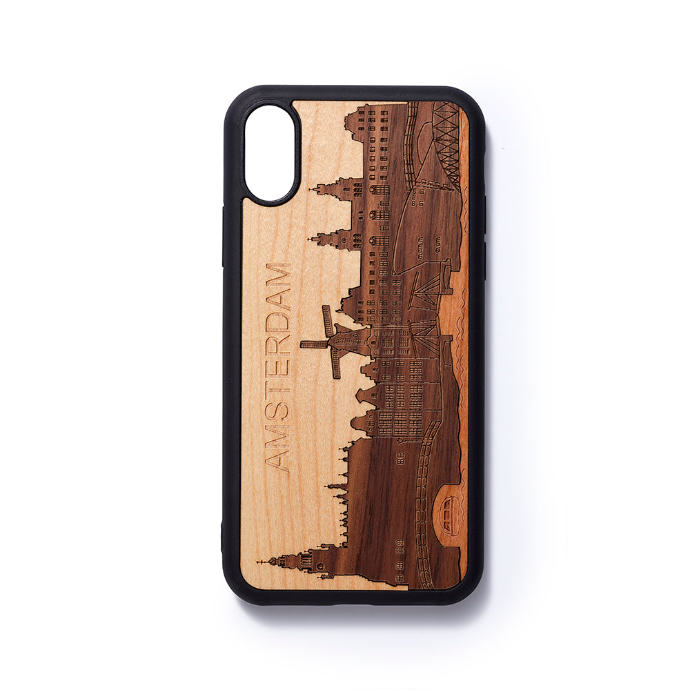 Wooden Iphone X or XS back case Amsterdam - Woodstylz