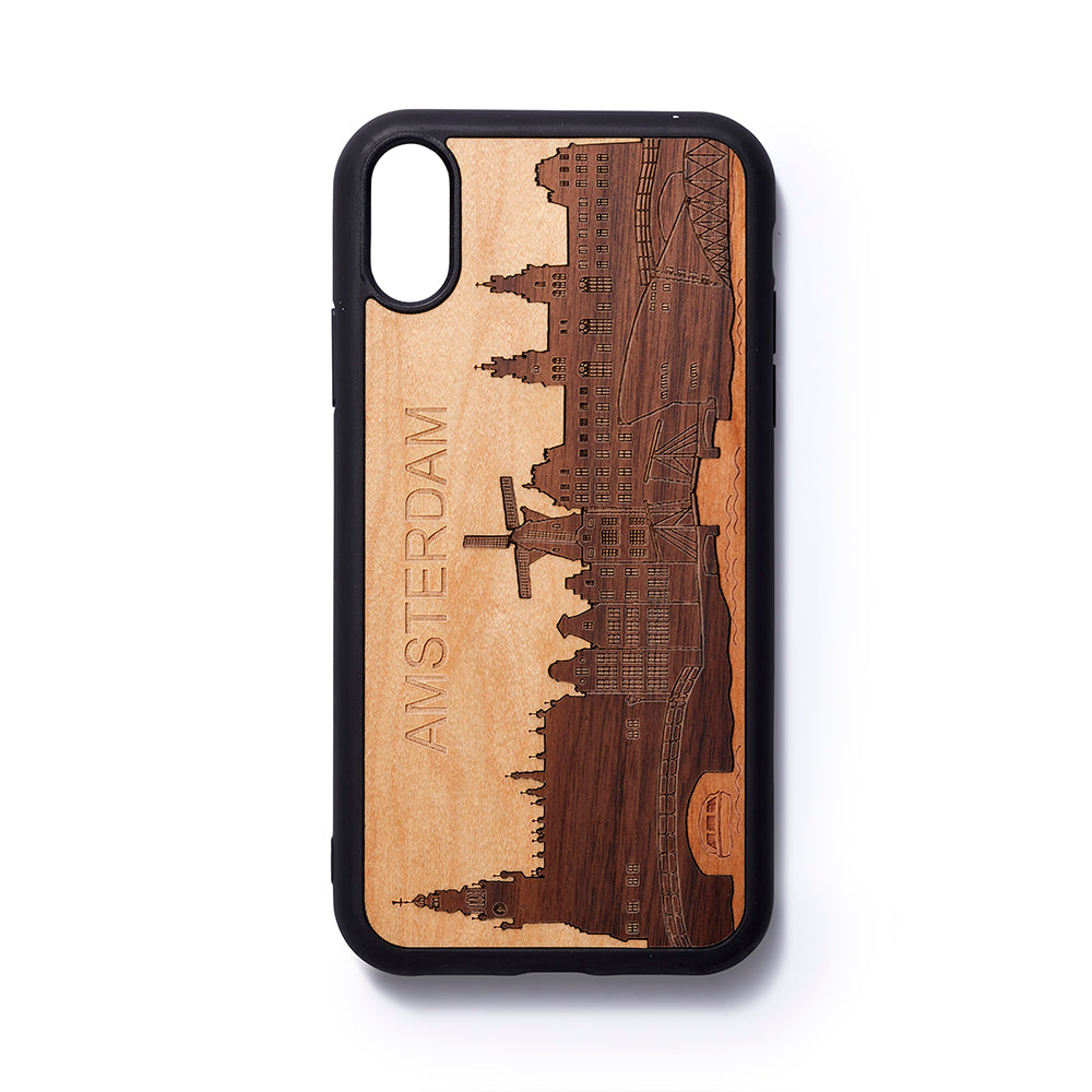 Wooden Iphone XR back case Amsterdam - Woodstylz