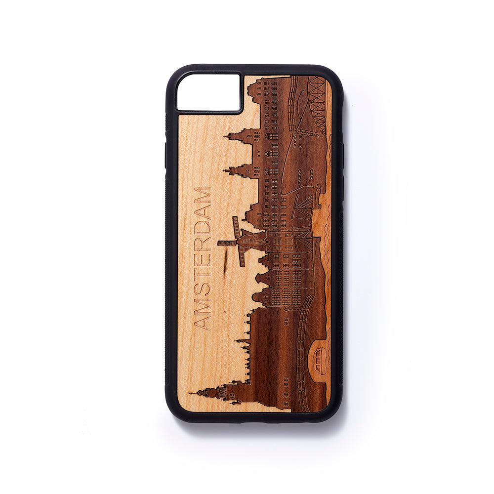 Wooden Iphone 6,7 and 8 back case Amsterdam - Woodstylz