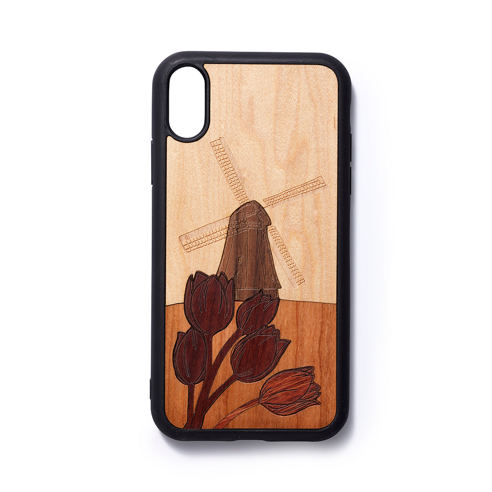 Wooden Iphone XR back case Windmill - Woodstylz