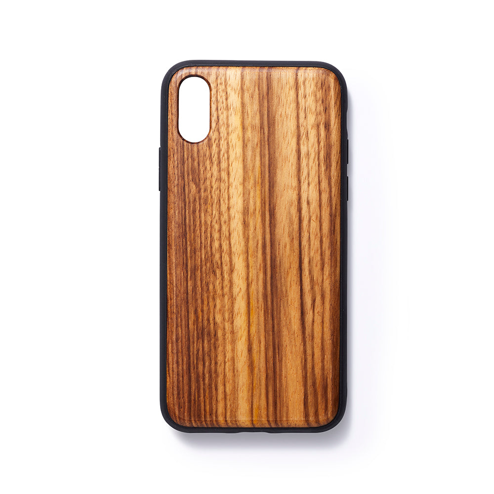 Wooden Iphone X slim fit back case zebano - Woodstylz